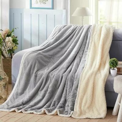 China Fashion Embossed Plush Flannel Throw Blanket Anti Crease For Chair / Bed / Sofa for sale