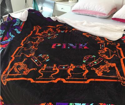 Китай Сторона двойника одеяла ватки фланели Шерпа моды печатания экрана для постельных принадлежностей продается