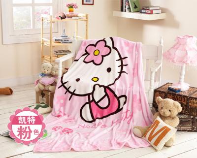 China Cute Animal Print Flannel Baby Blanket Screen Printing 100% Polyester Microfiber for sale