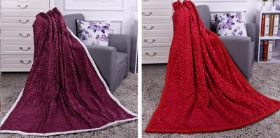 China Solid Color Heavy PV Fleece Fake Fur Blankets And Throws Two Layers Anti - Pilling for sale