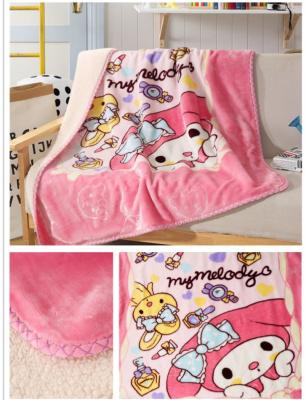 China Double Ply Warm Sherpa Blankets Cartoon Printed For Baby / Children Skin Friendly for sale