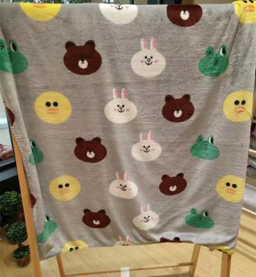China Teddy Bear Cartoon Print Blanket / Animal Print Baby Flannel Blanket Eco Friendly for sale