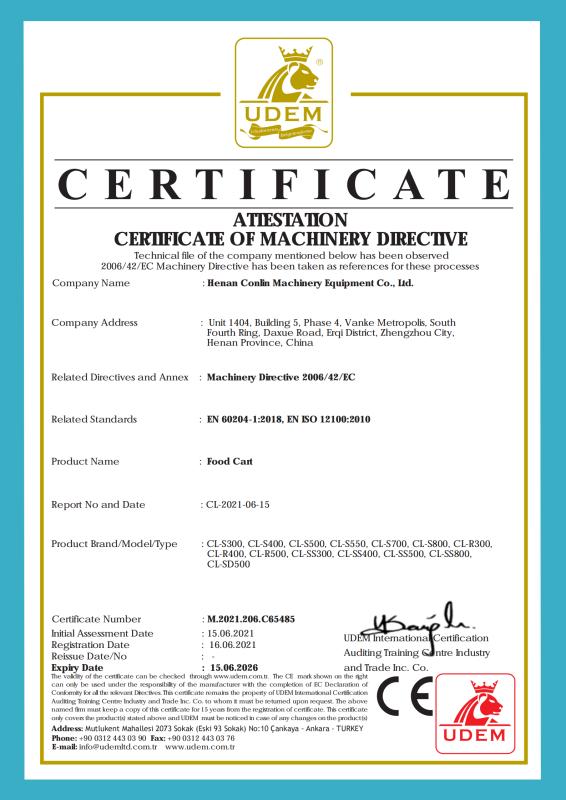 CE - Henan Conlin Machinery Equipment Co., Ltd.