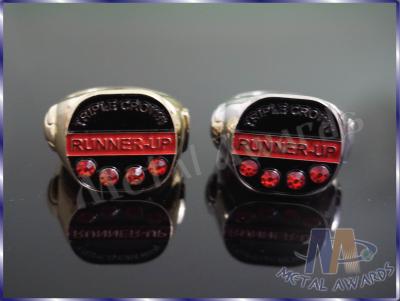 China 2D Or 3D Design Zinc Alloy Ring With Red Stones Environmental Friendly for sale