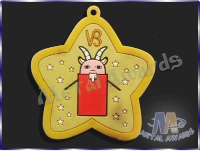 China Star Logo Full Colors Custom Plastic Medals Pvc Medallions For Event for sale