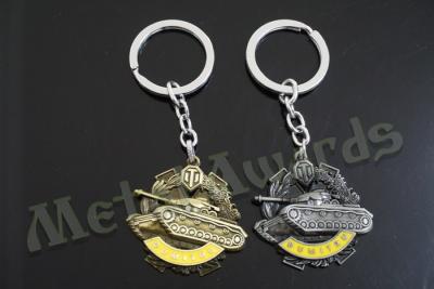 China Bespoke Designed 3D Tank Metal Key Chains Promotion Gifts Items Eco Friendly for sale