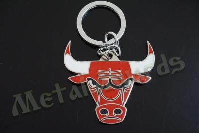 China Bull Logo 2D Promotional Products Keychains , Travel Key Chain Shiny Silver Plating for sale
