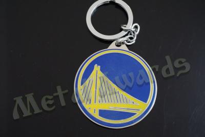 China Circle Design Bridge Metal Key Chains Metal Key Fobs Hard Enamel Customize Logo for sale