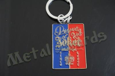 China Die Strucking Iron Metal Key Chains Metal Key Tags Soft Enamel With Split Ring for sale