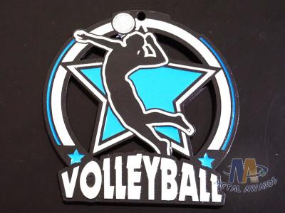 China Bespoke Die Cast 10k Finisher Metal Volleyball Glow In The Dark Medals With Soft Enamel for sale