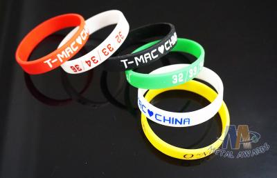 China Children'S Custom Engraved Silicone Bracelets , Debossed Silicone Wristbands for sale