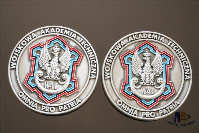China Custom Logo 3D Relief Challenge Coins / Colors Filled And Backside Engraved Coins for sale