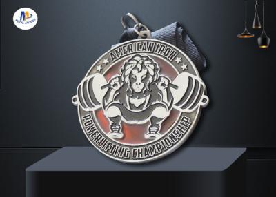 China 60*3MM Custom Award Medals , Translucent Enamel Conbine Soft Enamel Medals Antique Silver Plating for sale