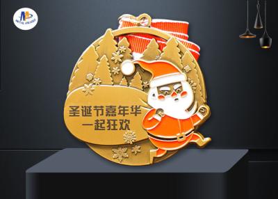 China 70*3MM Zinc Alloy Christmas Tree Santa Claus Stock Medals for sale