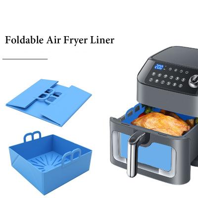 China 2023 New Foldable High-Temperature Resistant Multi-Use Big Pot Silicone Reusable Air Fryer Liner For Air Fryer for sale