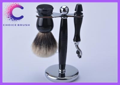 China Black acrylic handle mach3 shaving set , razor and brush set with custom logo for sale