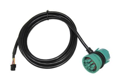 China Green Deutsch 9-Pin J1939 Female and Male Pass-through to Molex 6 Pin Female Cable for sale