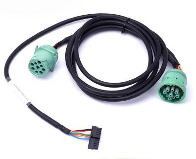 China Green Deutsch 9-Pin J1939 Female to Molex 20 Pin Female and J1939 Male Y Adapter Cable for sale