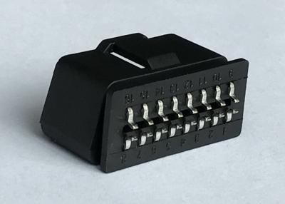 China 16 Pin J1962 OBD2 OBDII Male Plug Connector with Curved Pins at The Back for sale