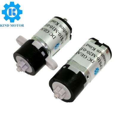 China Customized 10mm1.5v 3.3v 5v m10 M20 m30 micro 30g metal brush plastic geared motor factory for sale