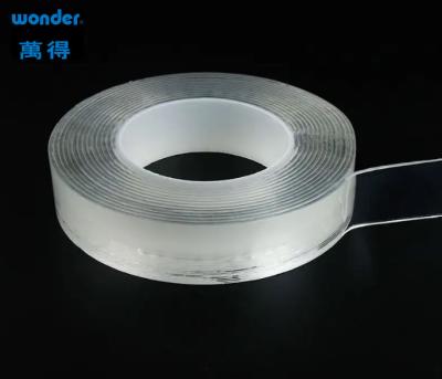 China Rollo de cinta nano transparente de doble cara sin rastros extraíble reciclable en venta