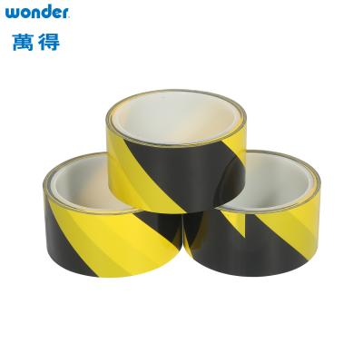 Китай Wonder OPP Предупреждение ПВХ Клейкие ленты Желтый Черный цвет Внутреннее использование продается