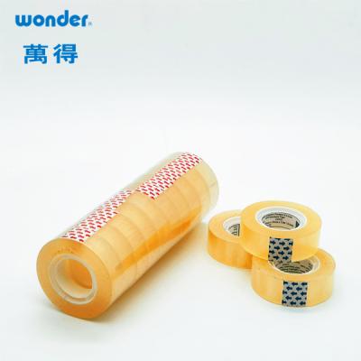 China Bopp cinta adhesiva de papelería a base de agua de 24 mm de ancho amarillento en venta