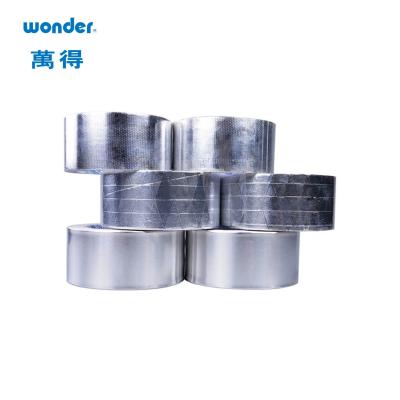 China Cinta de aluminio acrílico adhesivo resistente al calor, cinta de sellado de plata 30m de longitud en venta
