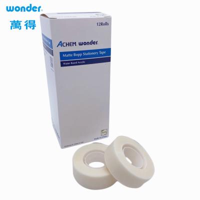 China Matte White BOPP Stationery Tape For Writing Easy Tear Acrylic Adesive for sale