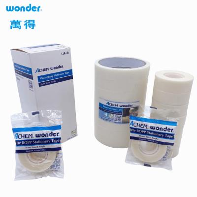 China Transparent  BOPP Stationery Tape Matte White 50mm For Labeling for sale
