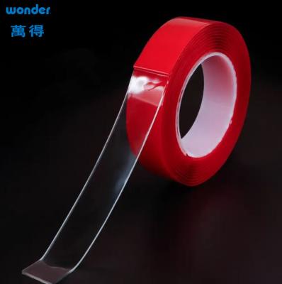 China Banda adhesiva de pegamento fuerte de NANO rojo de cinta de rollo personalizado fácilmente montado en venta
