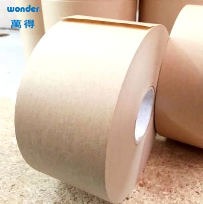 China Cintas de papel kraft de color marrón activado por agua de ancho de 1200 mm para cajas en venta