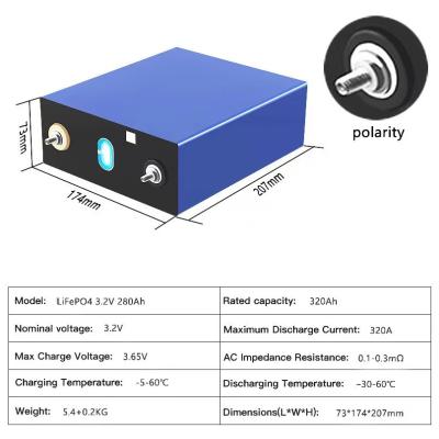 China Rechargable Prismatic LFP Battery Cell 3.2v 320ah Solar Energy Storage for sale