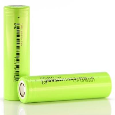 China 18650 Battery Cell 2900mAh 3.7V NCM EVE Lithium Ion Cells Light Green For Ebike for sale
