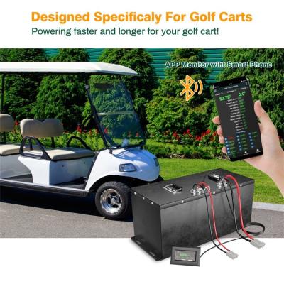 China Gepersonaliseerd 48V 75Ah 3.84Kwh Lithiumbatterij Pack Voor Golfkar Deep Cycle Oplaadbare LiFePO4 Batterijen Te koop