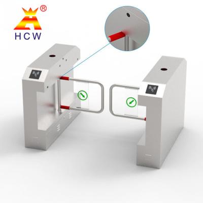 China Anti Rush Face Recognition Turnstile Single Pole 500mm Width Swing Barrier Gate for sale