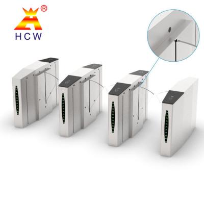 China 25W Flap Barrier Turnstile Gate With Card Reader Infrared Mechanical Anti Pinch for sale