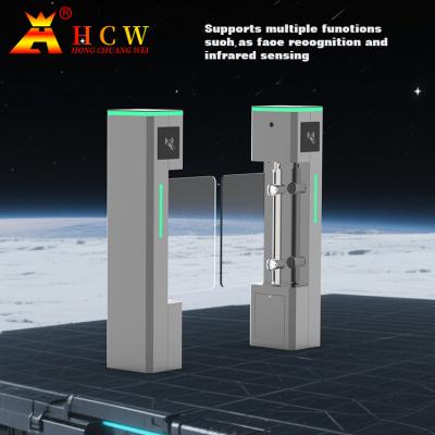 China Portillon de contrôle d'accès HCW Swing avec barrière de vitesse biométrique à double voie pour piétons for sale