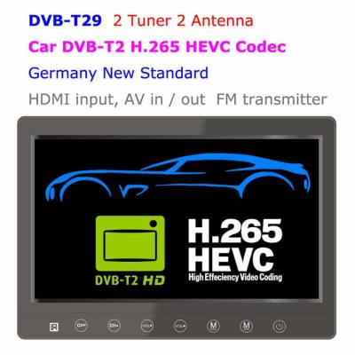 China DVB-T29 9 inch portable DVB-T2 LCD TV monitor 2017 HD FTA Freenet H265 HEVC Codec for sale
