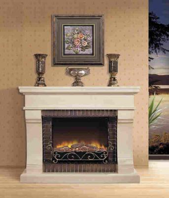China Energy Efficient Imitation Marble Fireplace Heater , Villa Vintage Electric Fireplace for sale