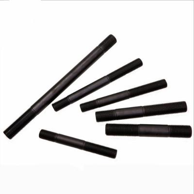 China Black Double End Threaded Rod Carbon Steel ASTM 3/8 0.39 meter for sale
