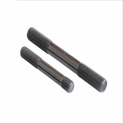 China Black Double End Threaded Rod , Double Threaded Stud Carbon Steel ASTM 3/8 0.39 Meter for sale