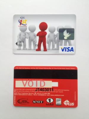 China Bank smart prepaid visa smart credit cards visa / PET magnetic swipe card for sale