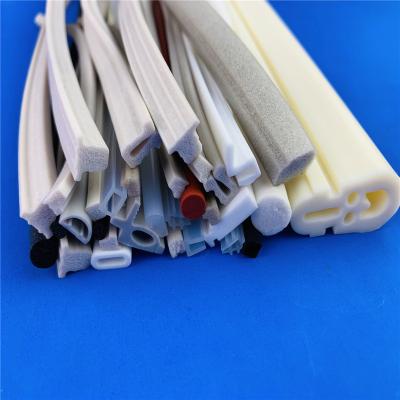 China Custom shaped balcony glass door bottom protection extruded foam silicone rubber sealing strip for sale