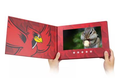 China Custom Hardcover LCD Video Book 10 Inch A4 Video Brochures Education Advertising for sale