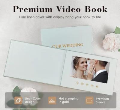 China Promotional Digital Screen Wedding Invitation Greeting Card Lcd Video Album Mailer Gift Video Book Video Brochure for sale