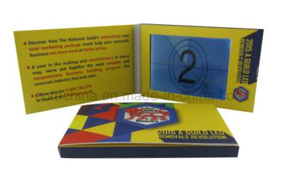 China Full color electronic flip book Video Booklet with Magnetic switch,LCD video booklet for promotion for sale