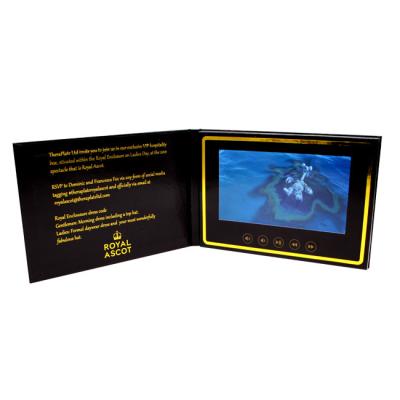 China 7 Inch HD Screen Digital Lcd Brochure Display With Printing For Invitation Video Gold Foil Greeting Card for sale