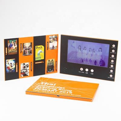 China Video Lcd Book Advertising Promotion Video Brochure Card 7 Inch In Print Lcd Screen Book Digital Catalogue for sale