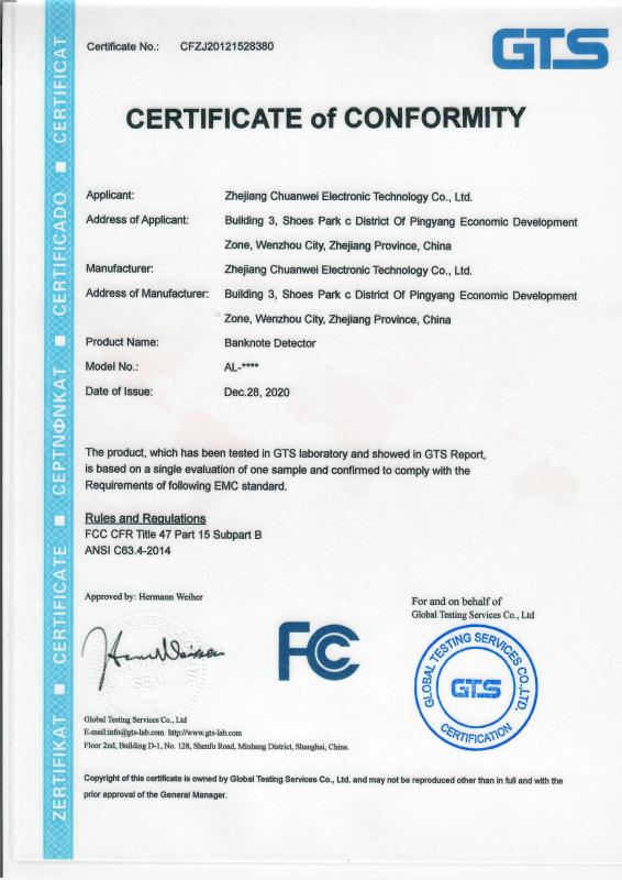 FCC - Zhejiang Chuanwei Electronic Technology Co., Ltd.